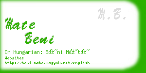 mate beni business card